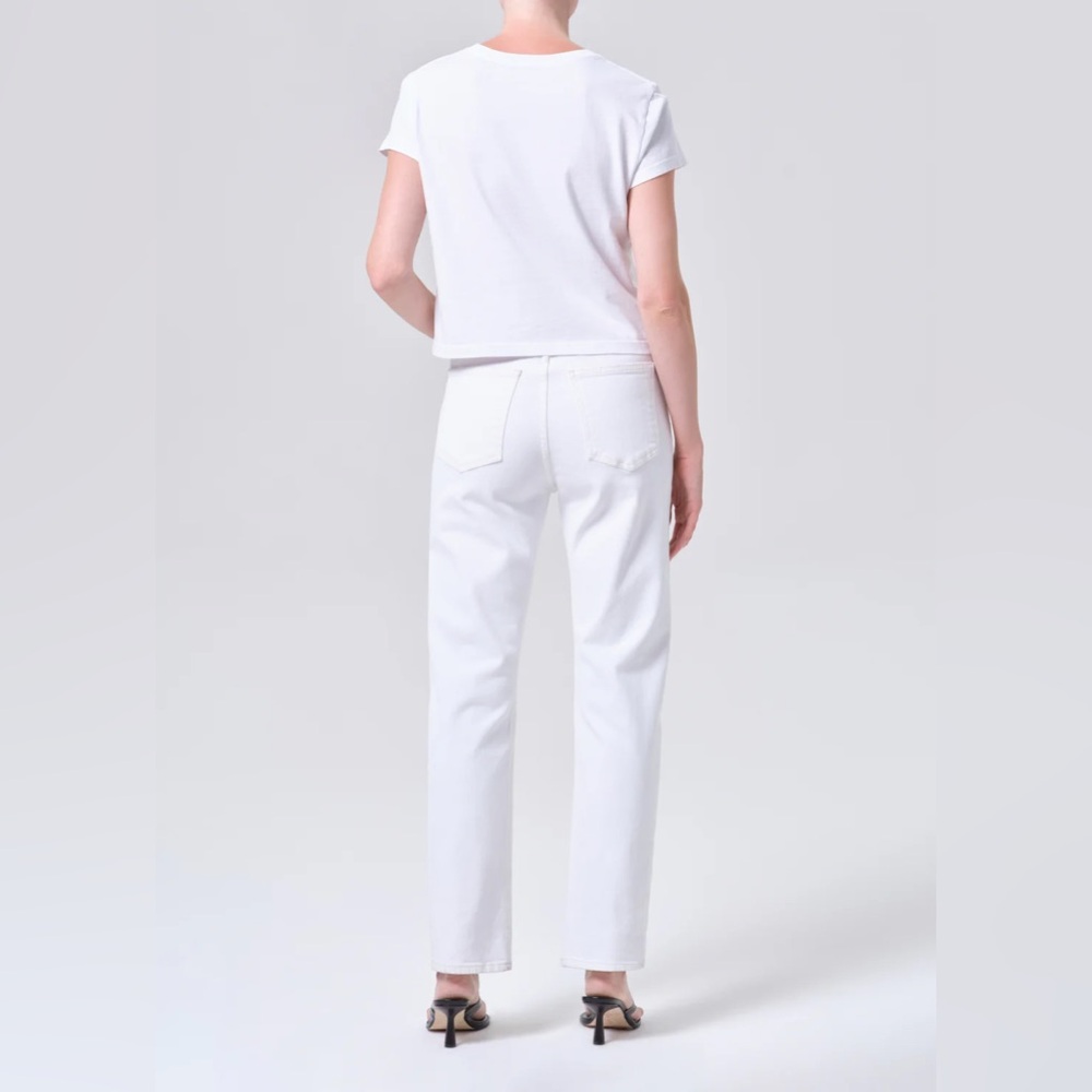 AGOLDE 100% Cotton 90'S PINCH WAIST HIGH RISE STRAIGHT MARSHMALLOW white 28 - Picture 8 of 8